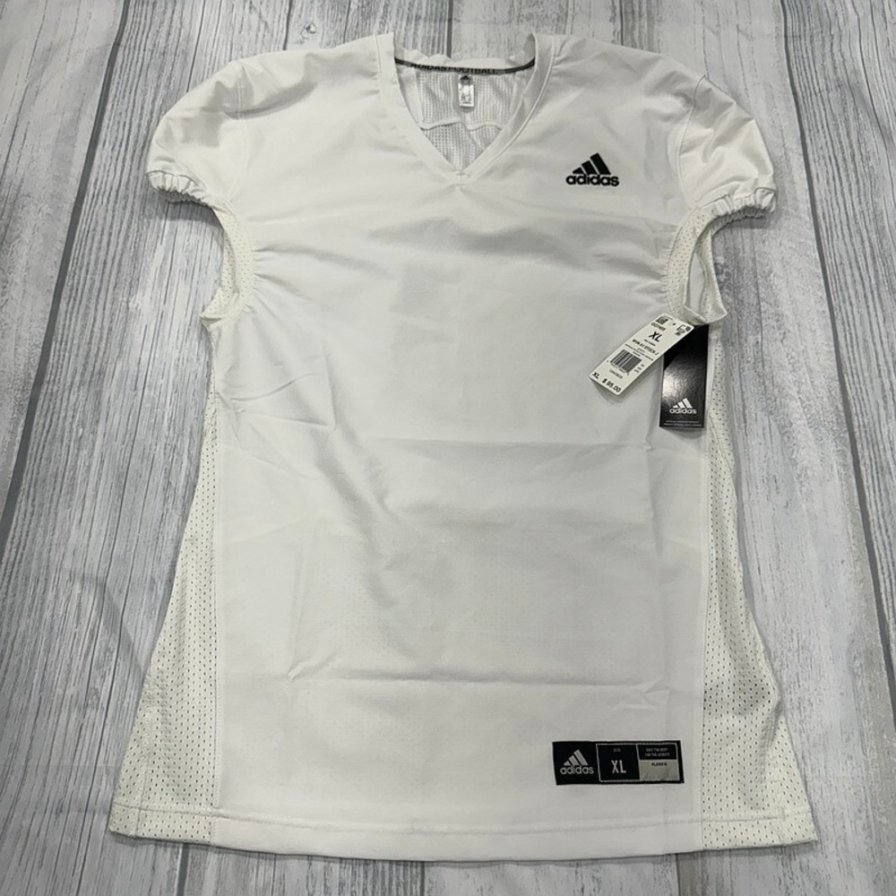 NWT Adidas Football Jersey L White‎ Practice Tackle Flag Mens $95